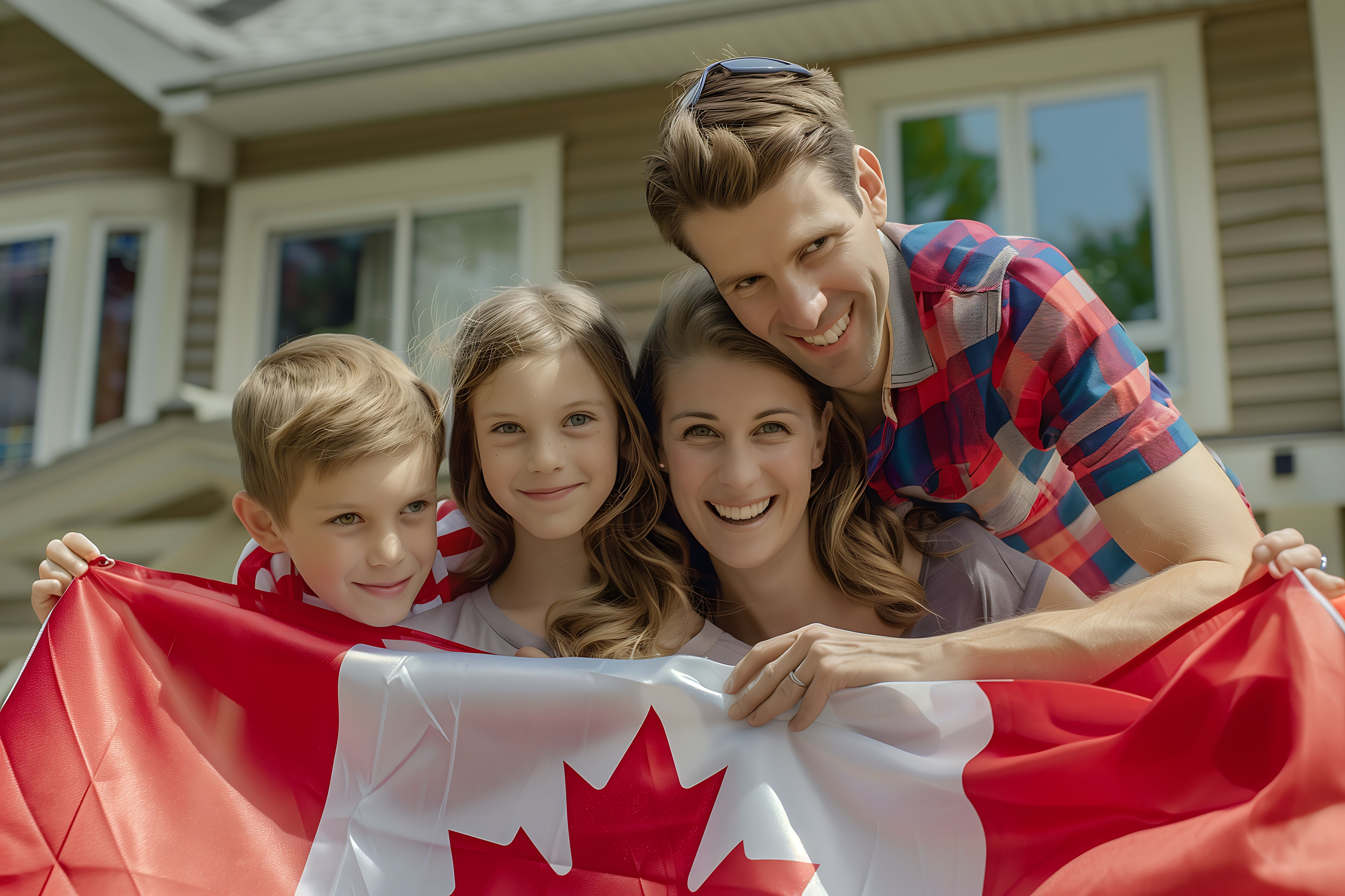 Super Visa - family reunion with Canadian flag